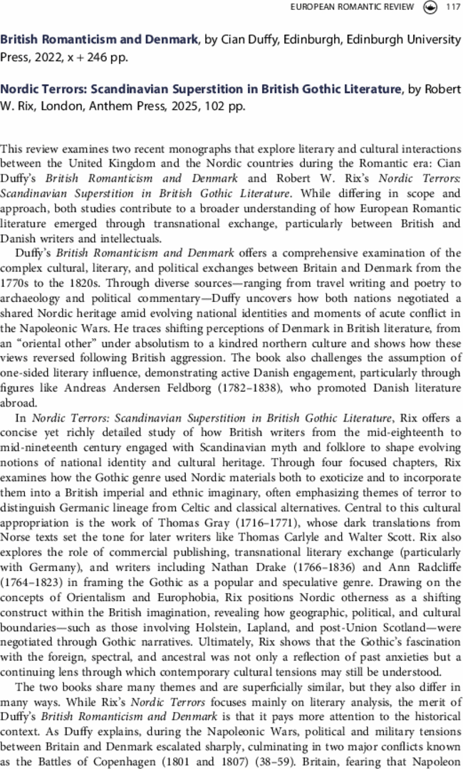 image from Book Review: British Romanticism and Denmark & Nordic Terrors